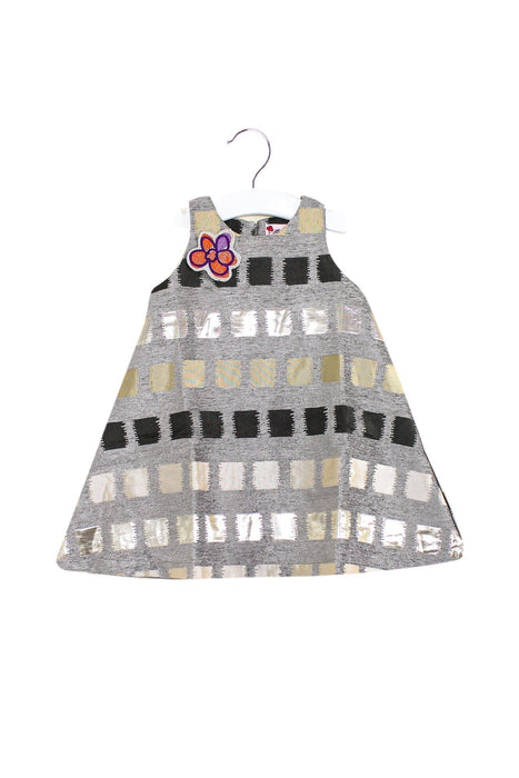 A Grey Sleeveless Dresses from Lovie by Mary J in size 12-18M for girl. (Front View)