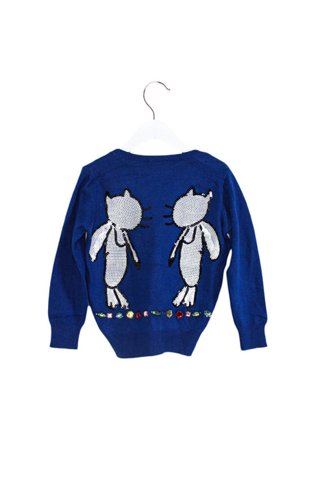 A Blue Knit Sweaters from Lovie by Mary J in size 12-18M for girl. (Back View)