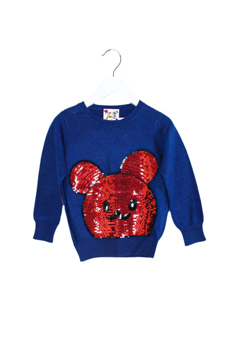 A Blue Knit Sweaters from Lovie by Mary J in size 12-18M for girl. (Front View)