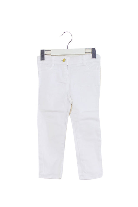 A White Casual Pants from Janie & Jack in size 2T for girl. (Front View)