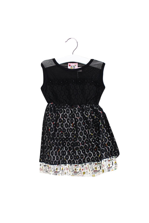 A Black Sleeveless Dresses from Lovie by Mary J in size 2T for girl. (Front View)
