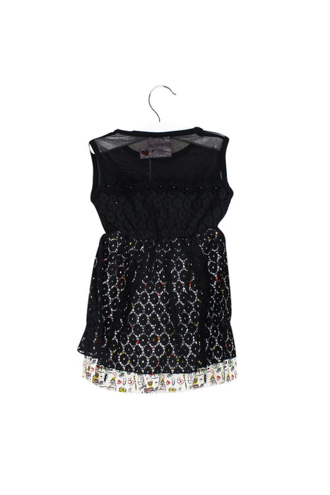 A Black Sleeveless Dresses from Lovie by Mary J in size 2T for girl. (Back View)