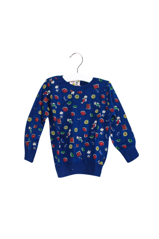 A Blue Knit Sweaters from Lovie by Mary J in size 12Y for girl. (Front View)