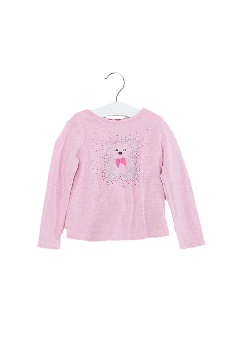 A Pink Long Sleeve Tops from Why and 1/2 in size 2T for girl. (Front View)