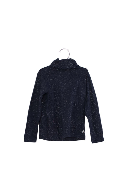 A Navy Long Sleeve Tops from Petit Bateau in size 4T for girl. (Front View)
