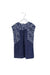 A Navy Short Sleeve Dresses from Velveteen in size 4T for girl. (Front View)