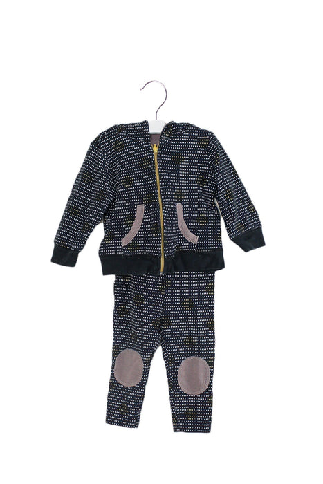 A Black Zippered Sweatshirts from TinyBitz in size 12-18M for boy. (Front View)