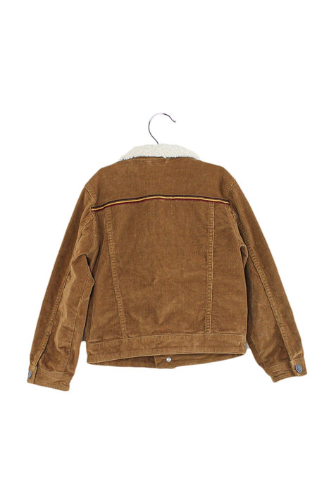 A Brown Lightweight Jackets from Velveteen in size 6T for girl. (Front View)