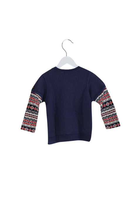 A Navy Crewneck Sweatshirts from Miki House in size 4T for boy. (Back View)