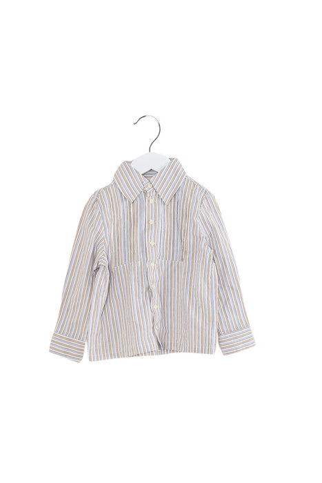 A Blue Shirts from Le Petit Pois in size 12-18M for boy. (Front View)