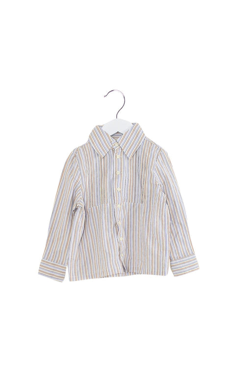 A Blue Shirts from Le Petit Pois in size 12-18M for boy. (Front View)