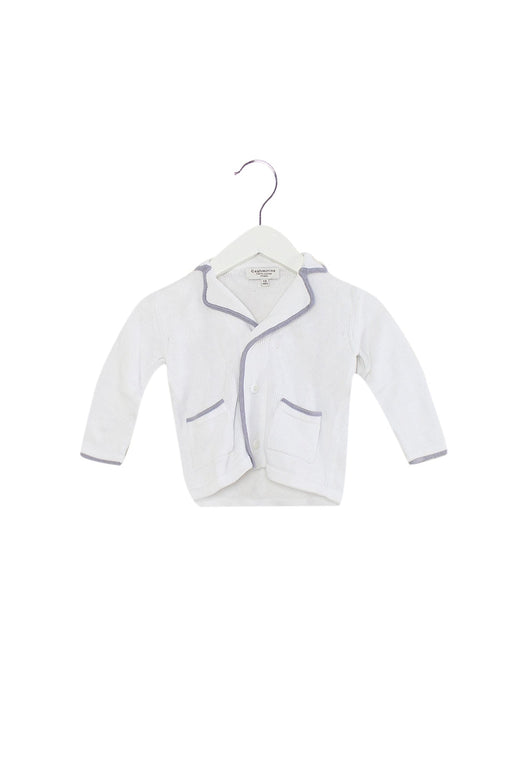 A White Cardigans from Cashmirino in size 6-12M for girl. (Front View)