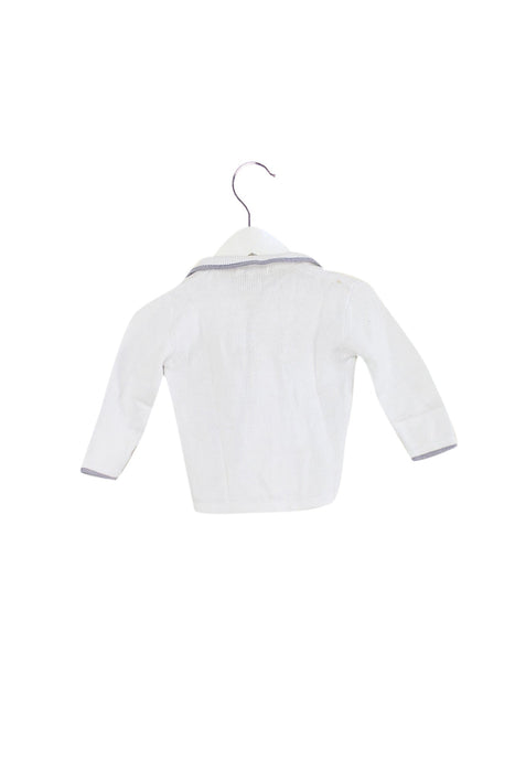 A White Cardigans from Cashmirino in size 6-12M for girl. (Back View)