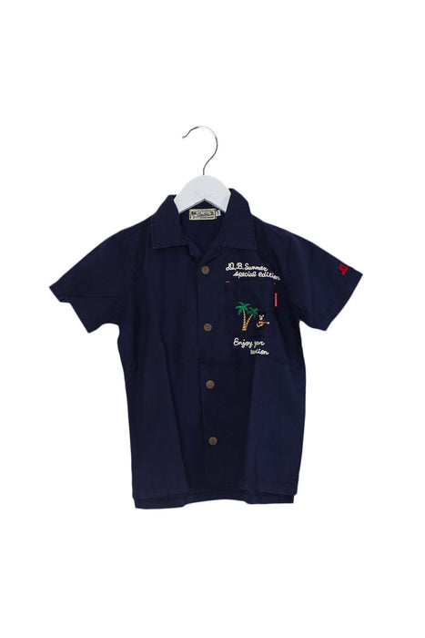 A Navy Shirts from Miki House in size 4T for boy. (Front View)