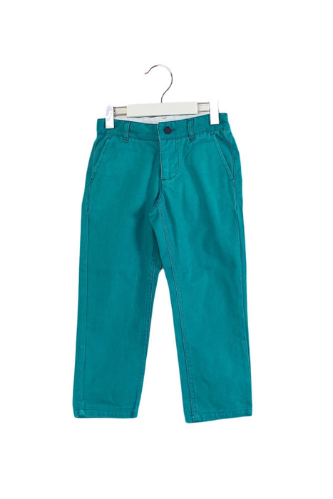 A Teal Casual Pants from Jacadi in size 4T for girl. (Front View)