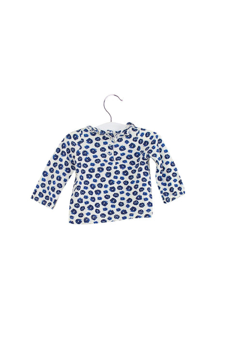 A Blue Long Sleeve Tops from Petit Bateau in size 3-6M for girl. (Back View)