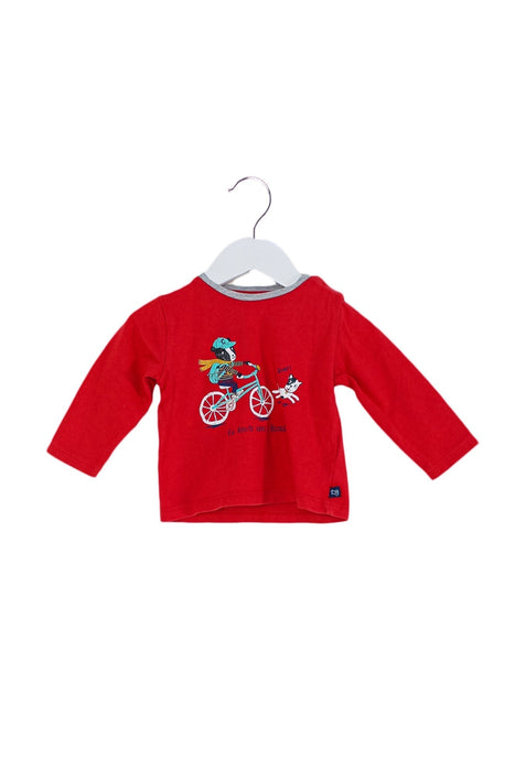 A Red Long Sleeve Tops from La Compagnie des Petits in size 6-12M for girl. (Front View)