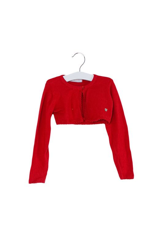 A Red Cardigans from Mayoral in size 2T for girl. (Front View)
