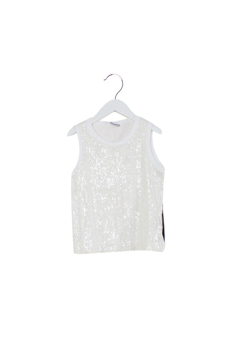A White Sleeveless Tops from Simonetta in size 6T for girl. (Front View)