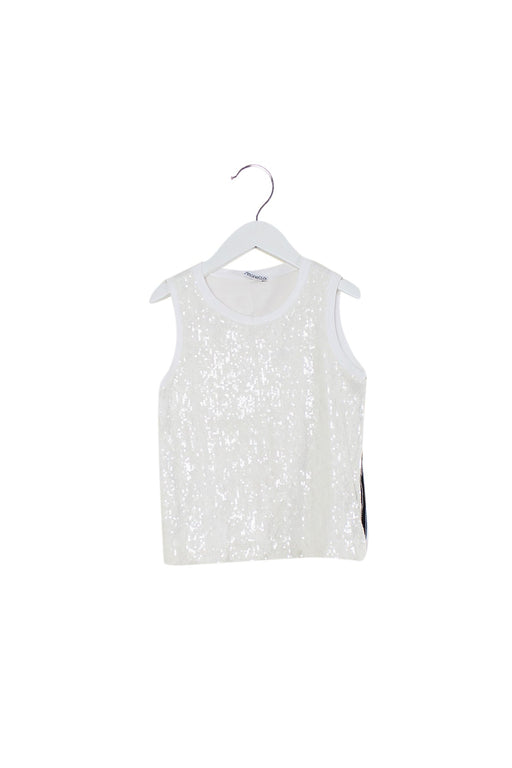 A White Sleeveless Tops from Simonetta in size 6T for girl. (Front View)
