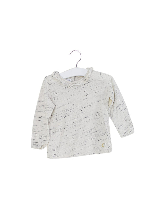 A Beige Long Sleeve Tops from Petit Bateau in size 12-18M for girl. (Front View)