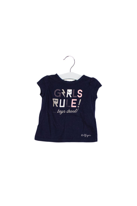 A Navy Short Sleeve Tops from Tommy Hilfiger in size 6-12M for girl. (Front View)