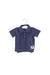 A Navy Short Sleeve Polos from Petit Bateau in size 3-6M for boy. (Front View)