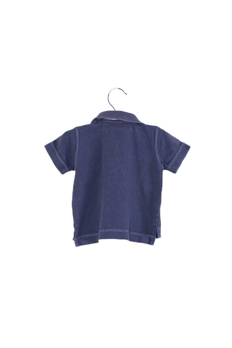 A Navy Short Sleeve Polos from Petit Bateau in size 3-6M for boy. (Back View)
