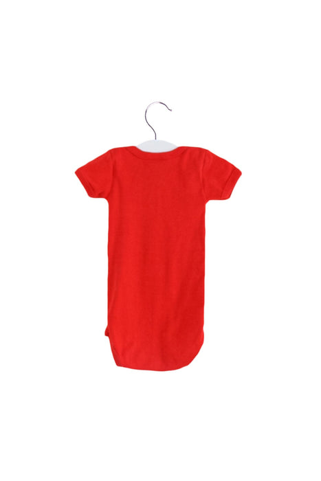 A Red Short Sleeve Bodysuits from Petit Bateau in size 0-3M for girl. (Back View)