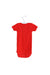 A Red Short Sleeve Bodysuits from Petit Bateau in size 0-3M for girl. (Back View)