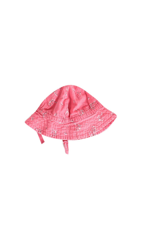 A Pink Sun Hats from Purebaby in size 6-12M for girl. (Front View)