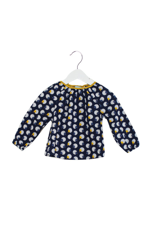 A Navy Long Sleeve Tops from Obaibi - Okaidi in size 6-12M for girl. (Front View)
