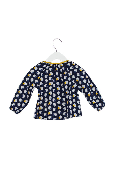 A Navy Long Sleeve Tops from Obaibi - Okaidi in size 6-12M for girl. (Back View)
