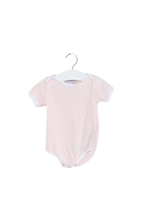 A Pink Short Sleeve Bodysuits from Armani in size 3-6M for girl. (Front View)
