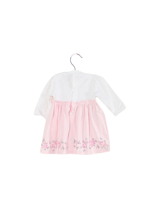 A Pink Long Sleeve Dresses from Emile et Ida in size 3-6M for girl. (Back View)