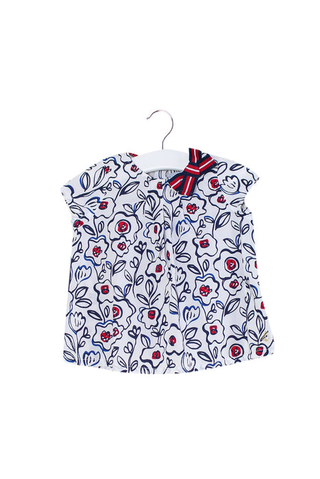 A White Sleeveless Dresses from Petit Bateau in size 6-12M for girl. (Front View)