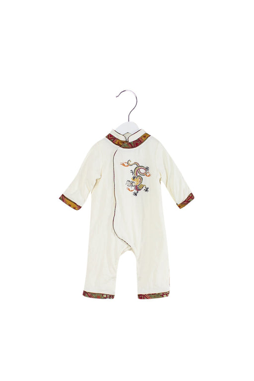 A White Long Sleeve Jumpsuits from Mides in size 6-12M for boy. (Front View)
