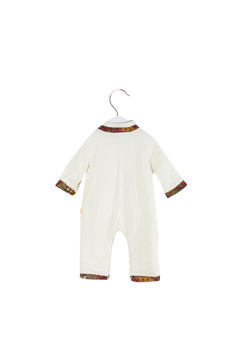A White Long Sleeve Jumpsuits from Mides in size 6-12M for boy. (Back View)