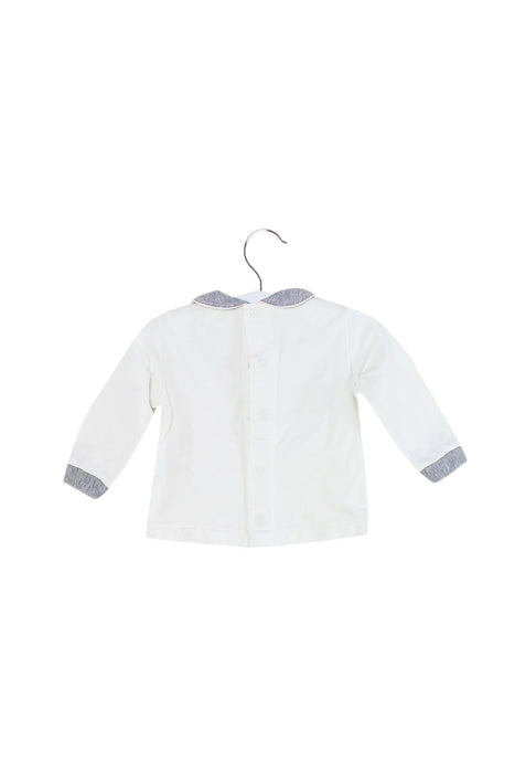 A White Long Sleeve Tops from Chickeeduck in size 3-6M for boy. (Back View)
