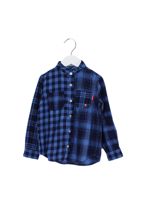 A Blue Shirts from Miki House in size 4T for boy. (Front View)