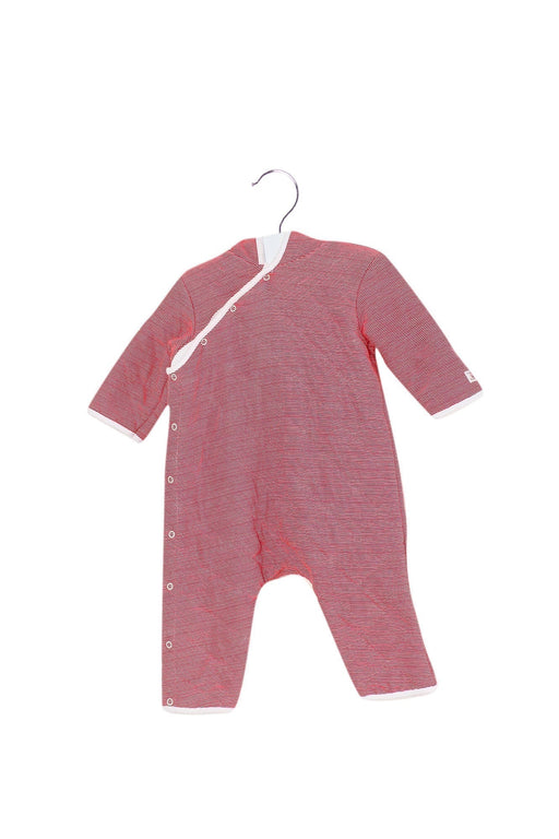 A Red Long Sleeve Jumpsuits from Petit Bateau in size 3-6M for girl. (Front View)