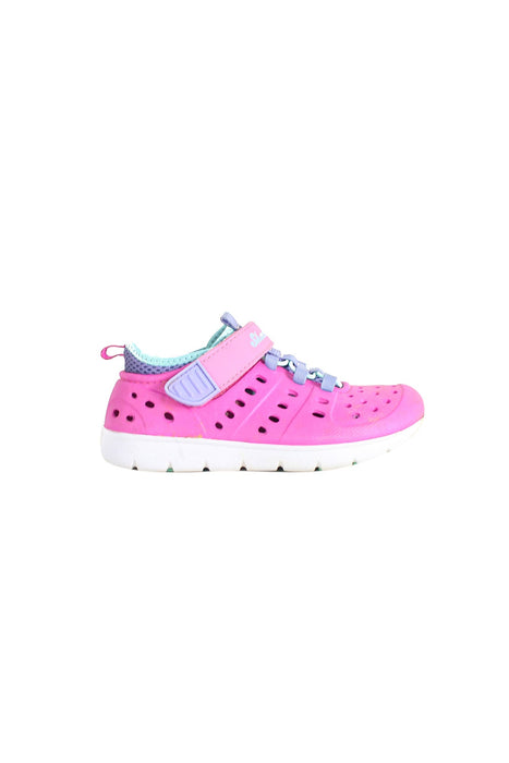 A Pink Sneakers from Skechers in size 5T for girl. (Back View)
