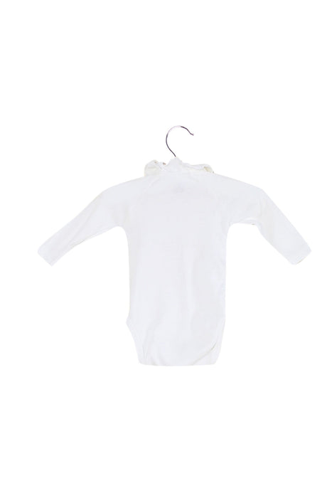 A White Long Sleeve Bodysuits from Petit Bateau in size 0-3M for girl. (Back View)