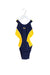A Navy Swimsuits from Zoggs in size 6T for girl. (Front View)