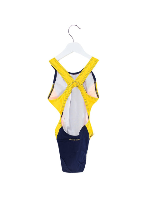 A Navy Swimsuits from Zoggs in size 6T for girl. (Back View)