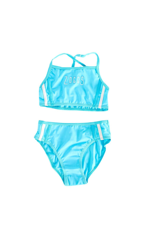 A Blue Bikinis from Zoggs in size 6T for girl. (Front View)