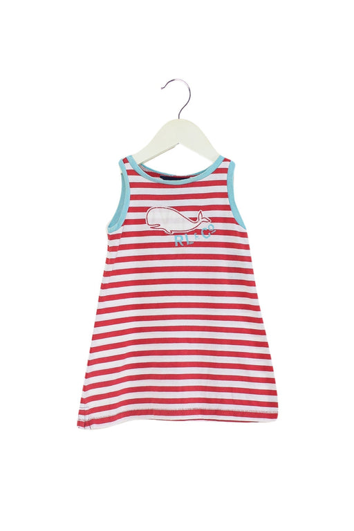 A Red Sleeveless Dresses from Ralph Lauren in size 6-12M for girl. (Front View)