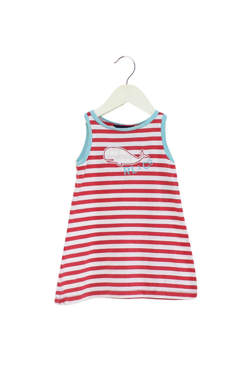 A Red Sleeveless Dresses from Ralph Lauren in size 6-12M for girl. (Front View)