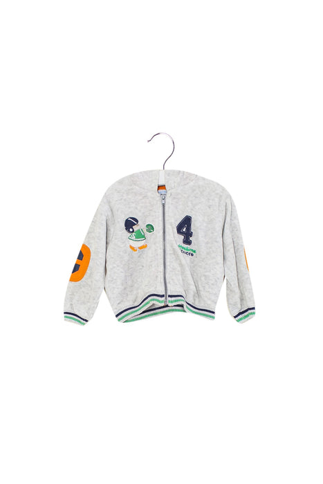 A Grey Zippered Sweatshirts from Chicco in size 6-12M for boy. (Front View)