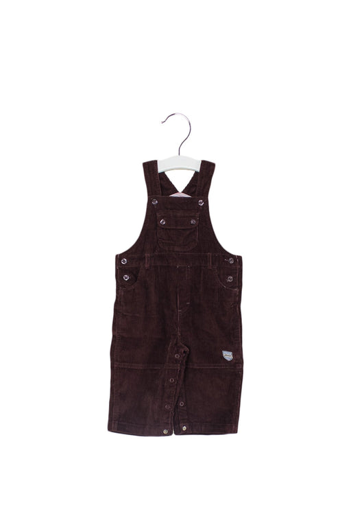 A Brown Long Overalls from Jacadi in size 6-12M for boy. (Front View)